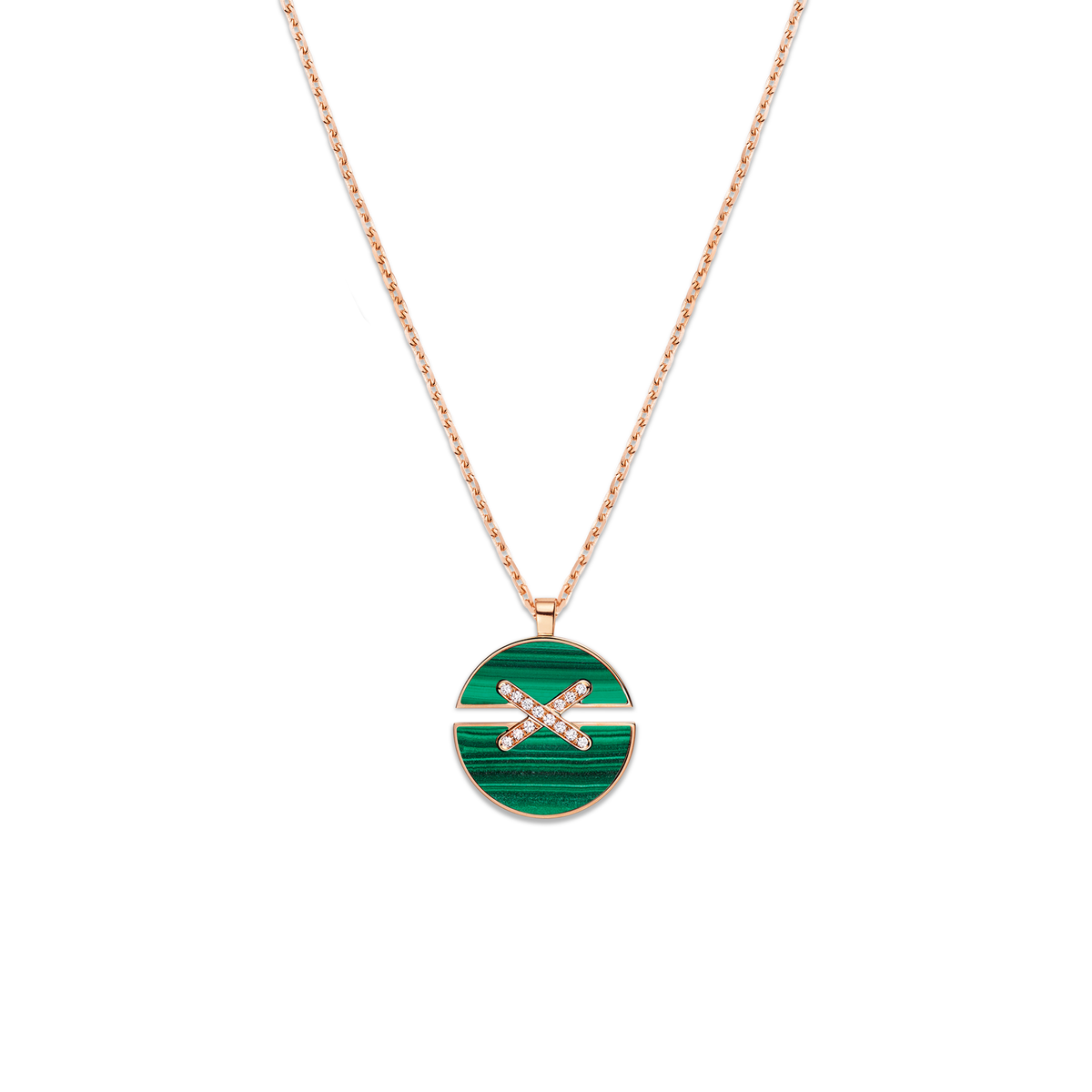 CHAUMET - LIENS - PENDENTIF - Pendentif en or rose, moyen modèle, malachite et diamants - 084682