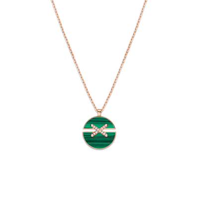 CHAUMET - LIENS - PENDENTIF - Pendentif en or rose, moyen modèle, malachite et diamants - 084682