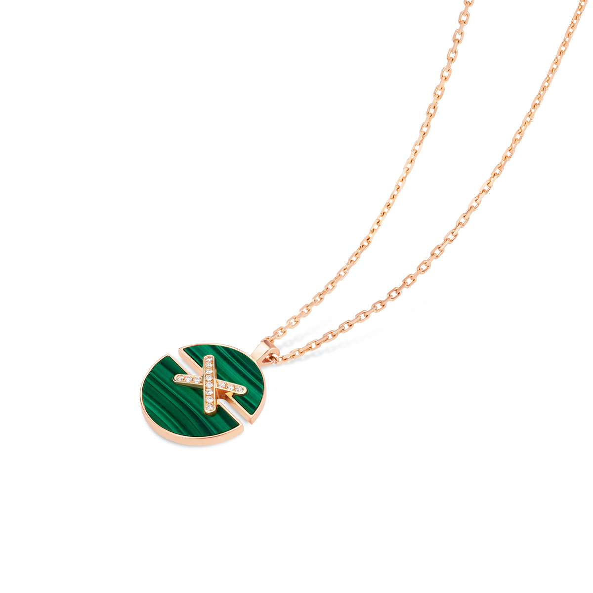 CHAUMET - LIENS - PENDENTIF - Pendentif en or rose, moyen modèle, malachite et diamants - 084682