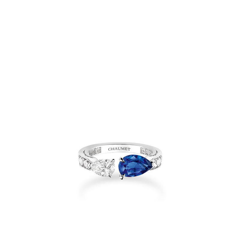 CHAUMET - Joséphine - 戒指 - 18K白金戒指，藍寶石和鑽石 - 084745