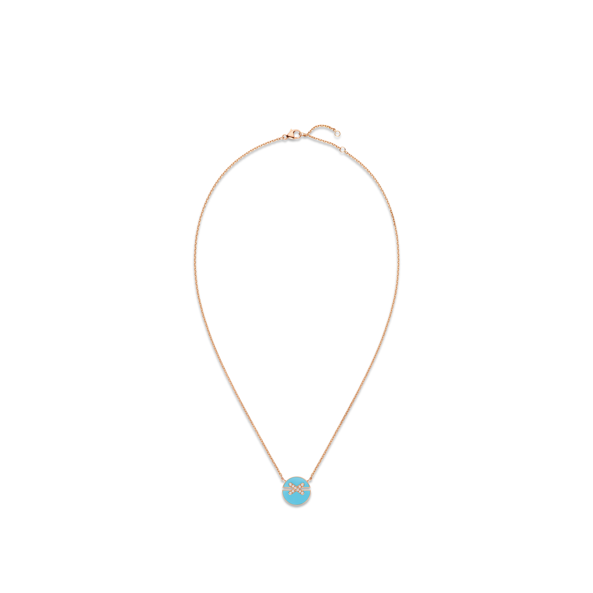 CHAUMET - Liens缘系·一生 - 项链 - 玫瑰金吊坠，小号，绿松石和钻石 - 084956