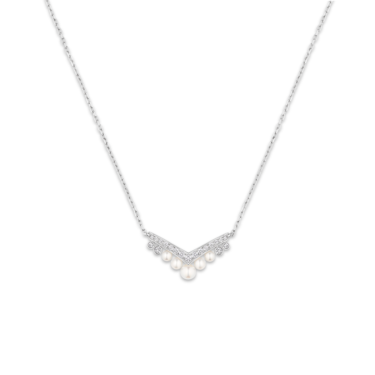 CHAUMET - JOSÉPHINE - PENDANT - White gold pendant, pearls and diamonds - 084966
