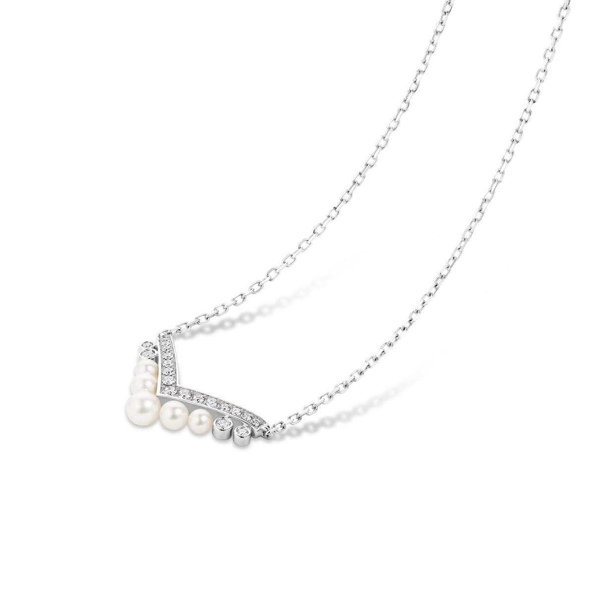 CHAUMET - JOSÉPHINE - PENDANT - White gold pendant, pearls and diamonds - 084966