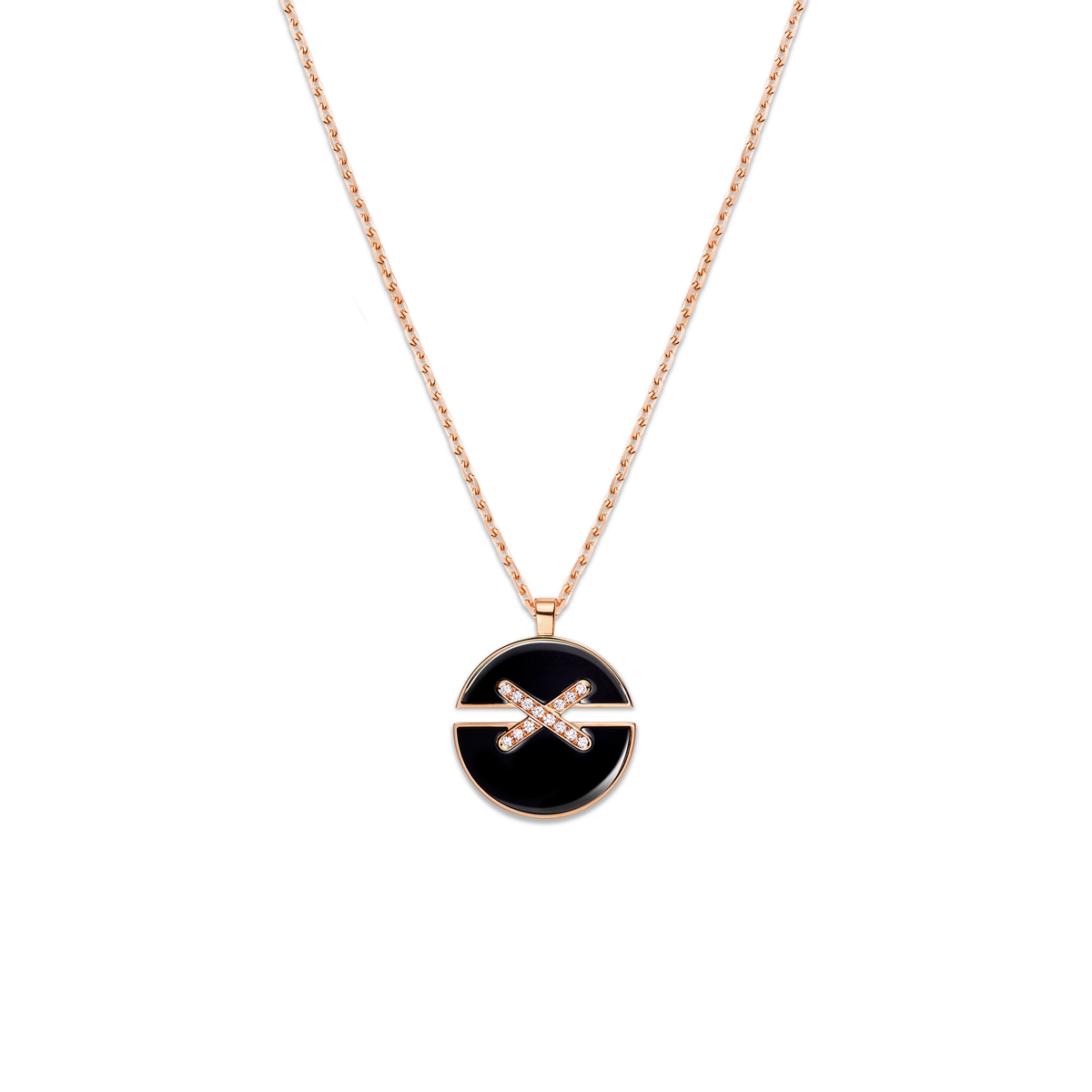 CHAUMET - LIENS - PENDENTIF - Pendentif en or rose, moyen modèle, onyx et diamants - 084998