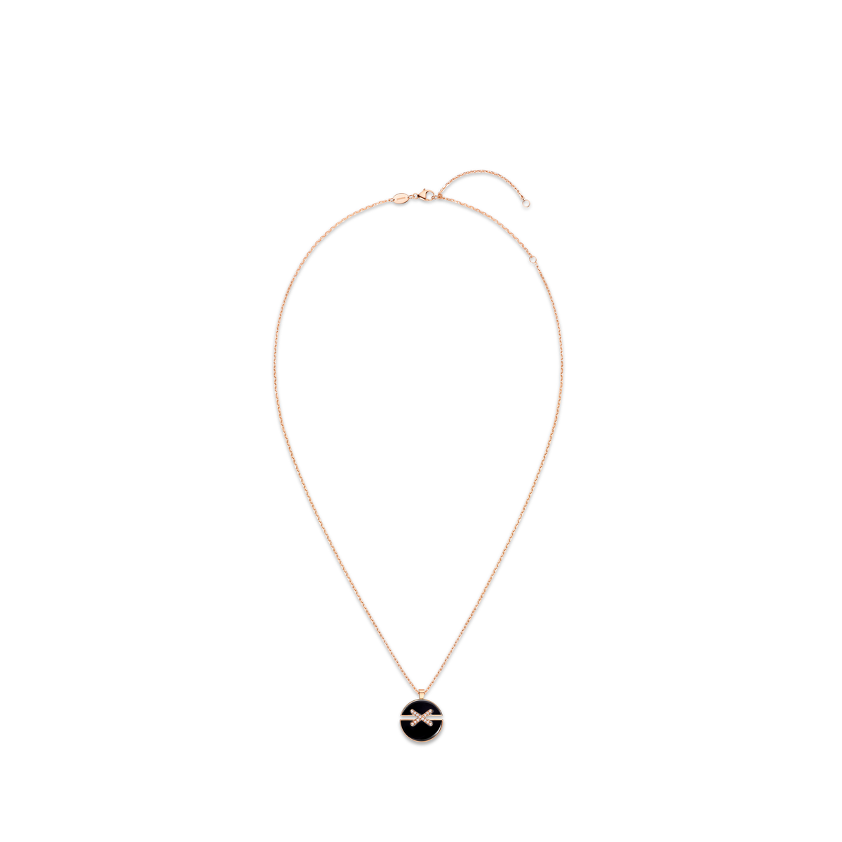 CHAUMET - LIENS - PENDENTIF - Pendentif en or rose, moyen modèle, onyx et diamants - 084998