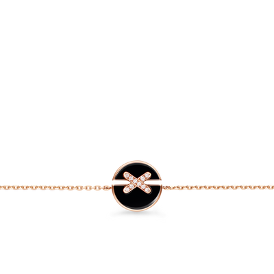 CHAUMET - LIENS - BRACELET - Rose gold bracelet, onyx and diamonds - 084999