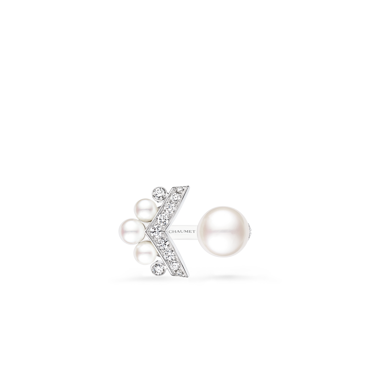 CHAUMET - JOSÉPHINE - RING - White gold ring, pearls and diamonds - 085044
