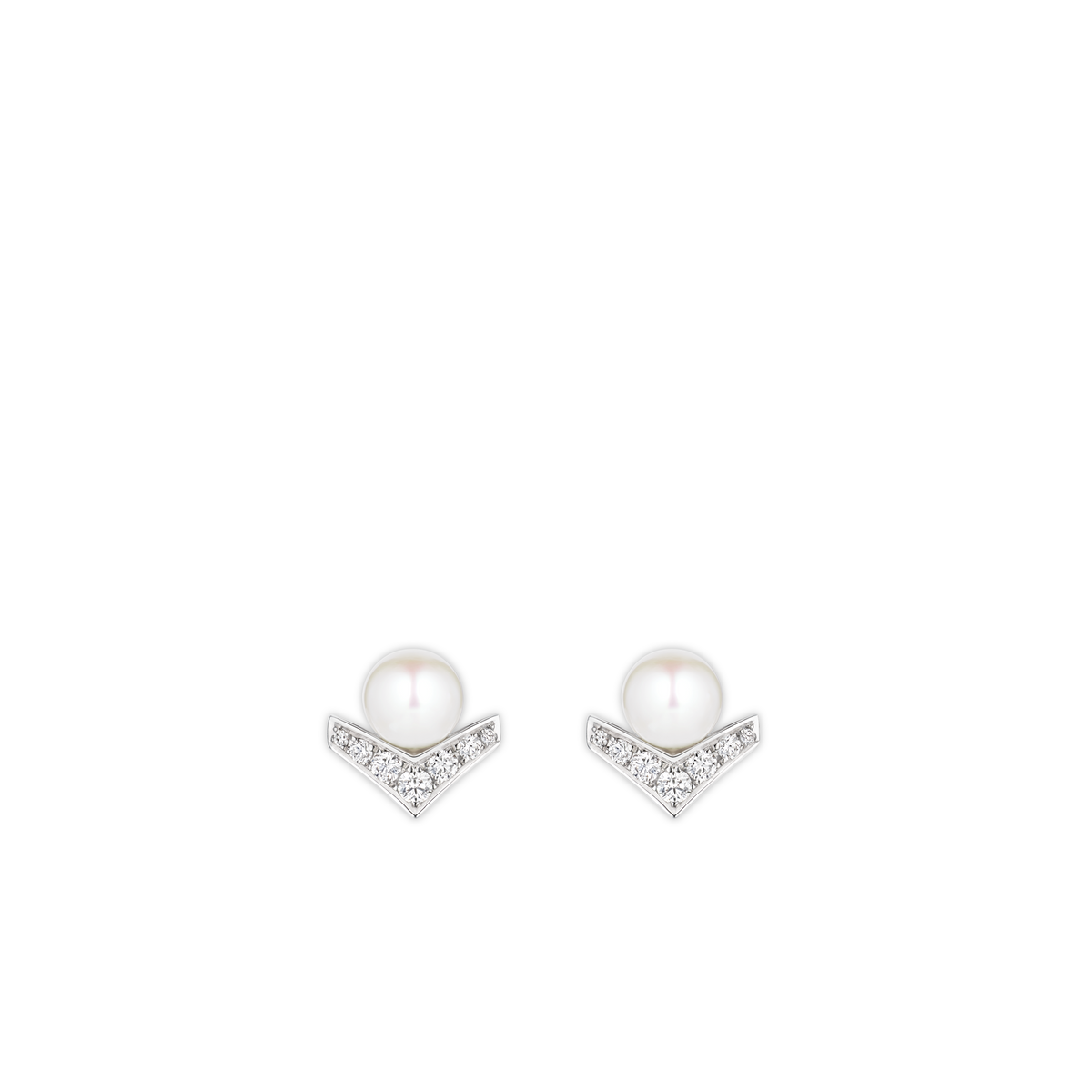 CHAUMET - Joséphine约瑟芬 - 耳环 - 白金耳环，珍珠和钻石 - 085046