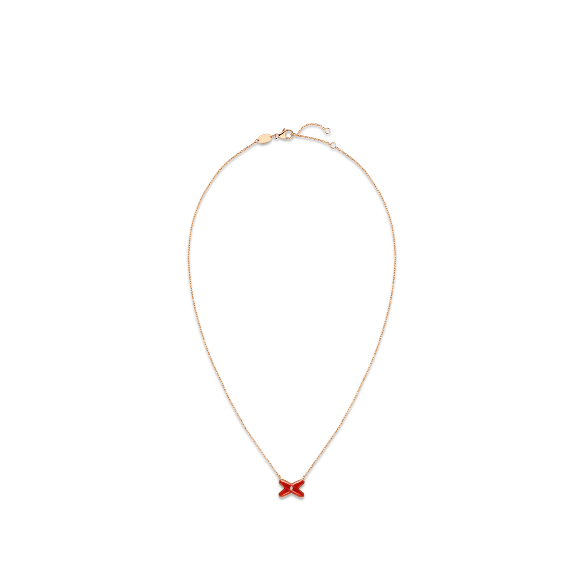 CHAUMET - Liens缘系·一生 - 项链 - 玫瑰金吊坠，红玉髓和钻石 - 085108
