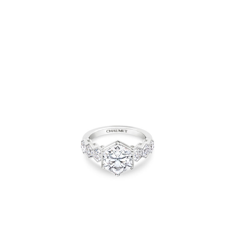 CHAUMET - BEE DE CHAUMET - RING - White gold solitaire ring, 3-carat diamond, diamonds - 085112