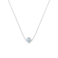 White gold pendant, aquamarine and diamonds