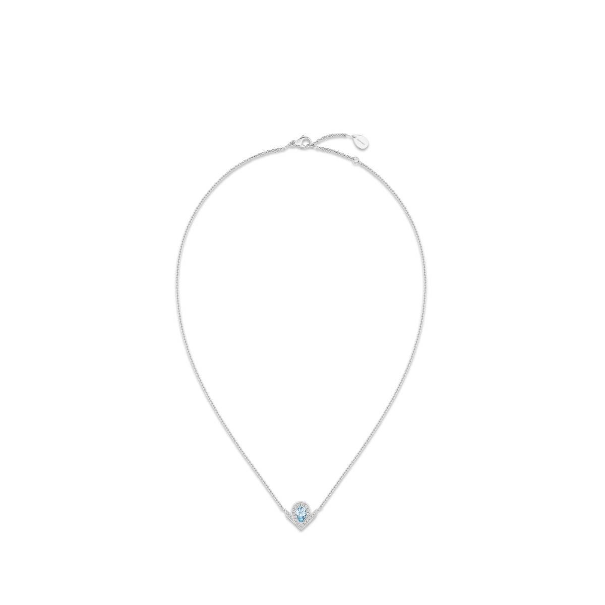 CHAUMET - Joséphine约瑟芬 - 项链 - 白金吊坠，海蓝宝石和钻石 - 085144