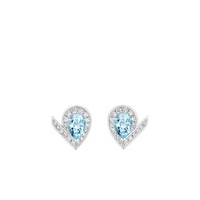 White gold earrings, aquamarines and diamonds
