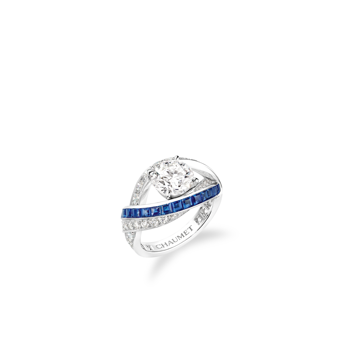 CHAUMET - LIENS - BAGUE - Bague en or blanc, saphirs et diamants - 085219