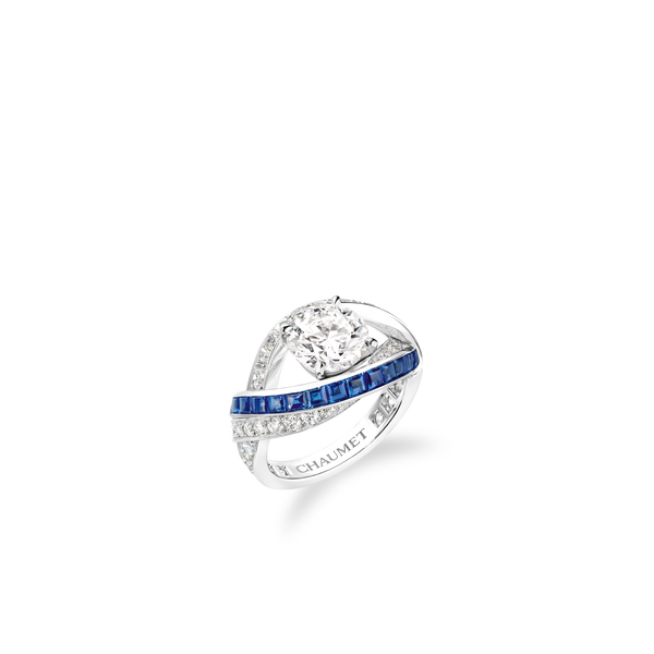 CHAUMET - LIENS - COLLIER - Collier en or blanc, saphirs et diamants - 085227