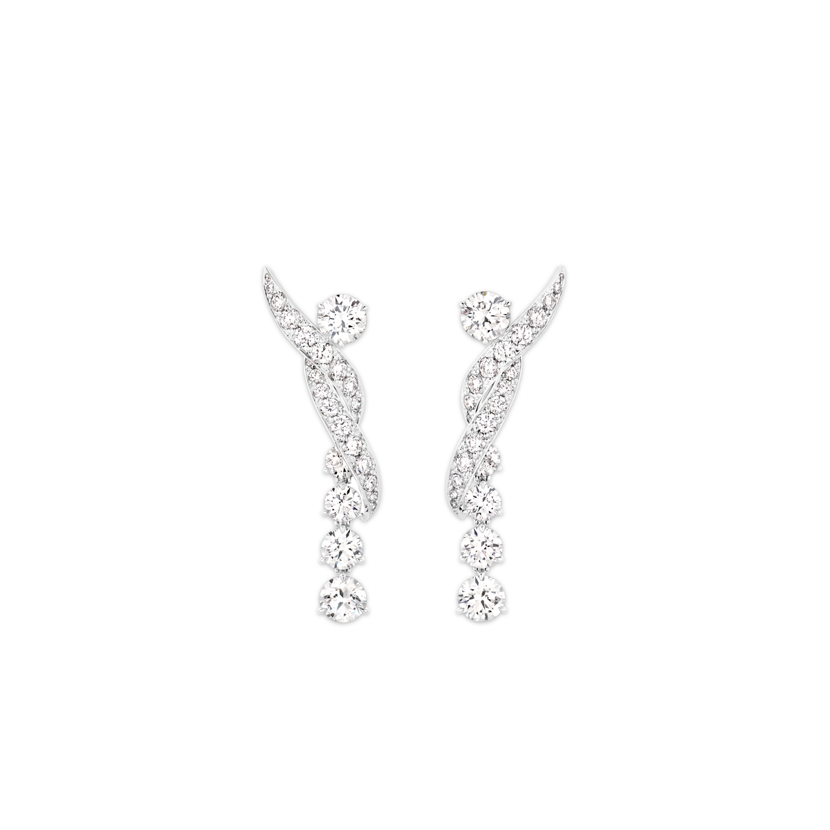 CHAUMET - LIENS - BOUCLES D'OREILLES - Boucles d'oreilles en or blanc, diamants - 085221