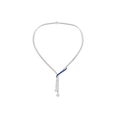 CHAUMET - LIENS - COLLIER - Collier en or blanc, saphirs et diamants - 085227
