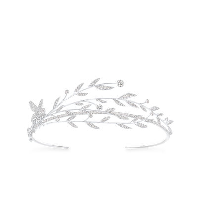 CHAUMET - LAURIER - ORNEMENT - White gold tiara, diamonds - 085252