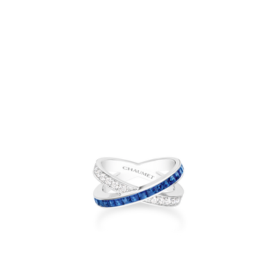 CHAUMET - LIENS - RING - White gold ring, sapphires and diamonds - 085254