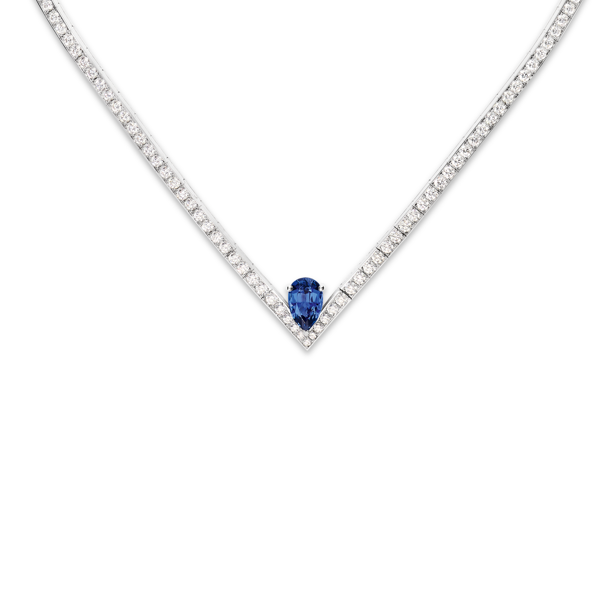 CHAUMET - JOSÉPHINE - NECKLACE - White gold necklace, sapphire and diamonds - 085363