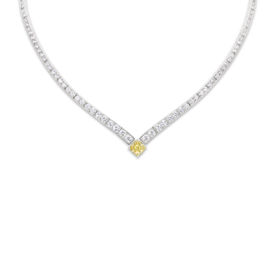 CHAUMET - جوزفين - عقد - عقد من الذهب الأبيض، حجر ألماس أصفر وألماس - 085370