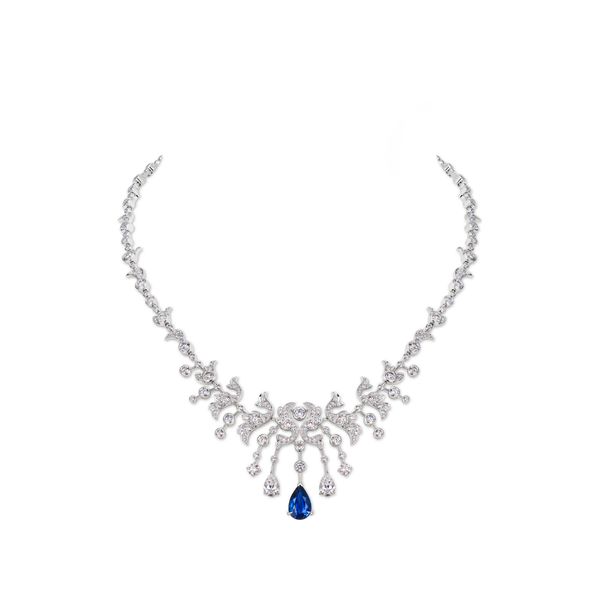 CHAUMET - JOSÉPHINE - BOUCLES D'OREILLES - Boucles d'oreilles en or blanc, saphirs et diamants - 085379