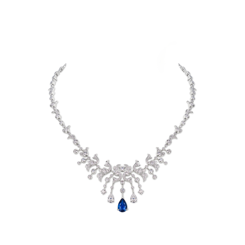 CHAUMET - JOSÉPHINE - NECKLACE - White gold necklace, sapphire and diamonds - 085377