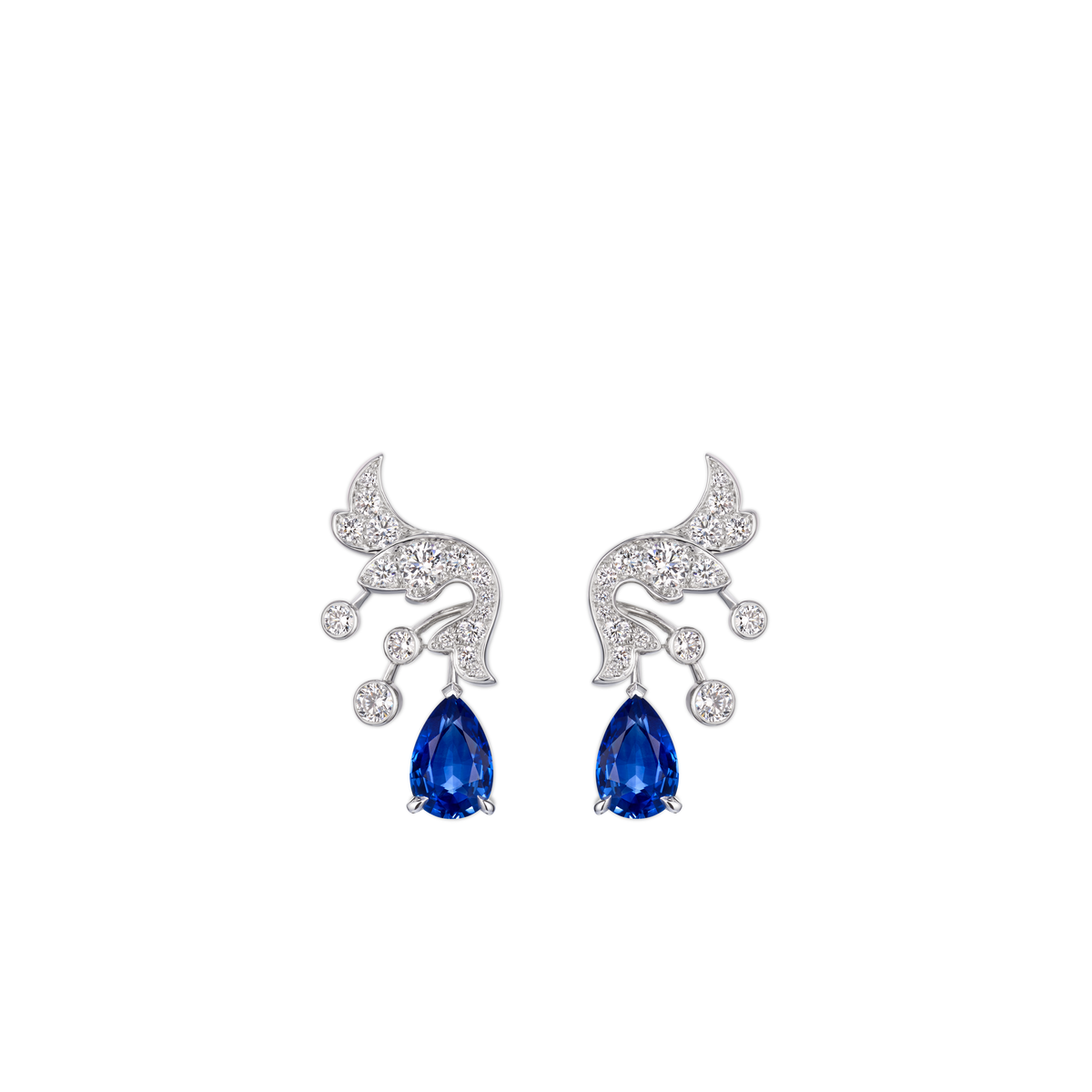 CHAUMET - JOSÉPHINE - BOUCLES D'OREILLES - Boucles d'oreilles en or blanc, saphirs et diamants - 085379