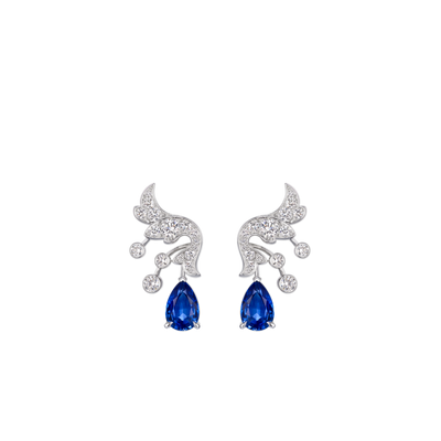 CHAUMET - JOSÉPHINE - BOUCLES D'OREILLES - Boucles d'oreilles en or blanc, saphirs et diamants - 085379