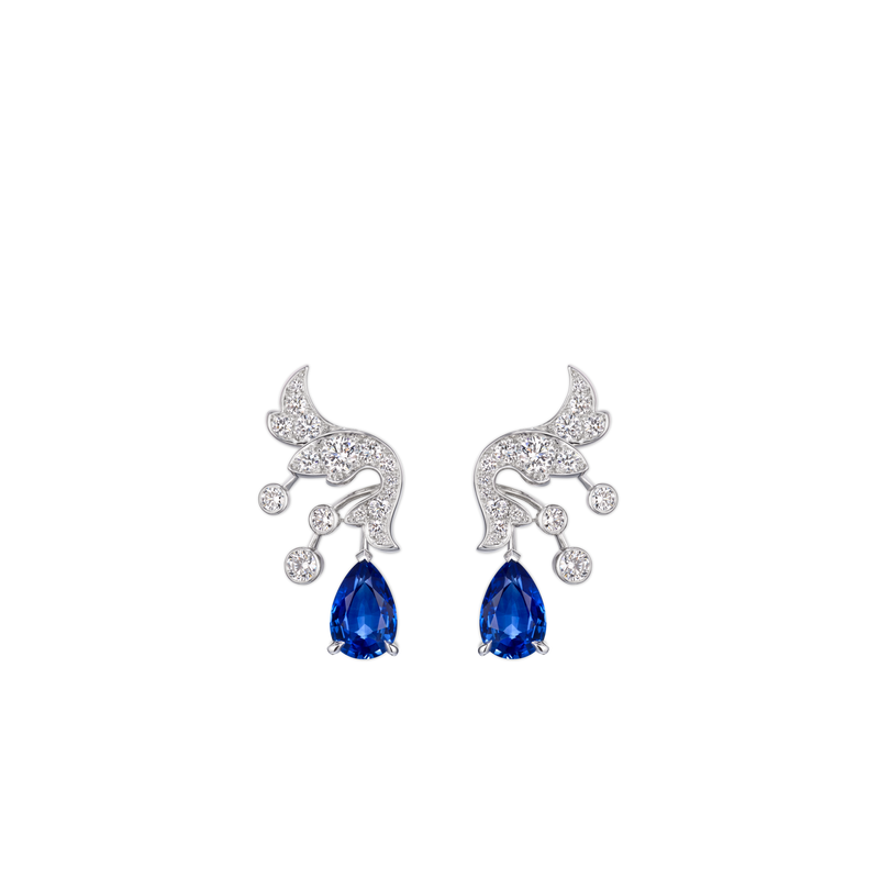 CHAUMET - JOSÉPHINE - EARRINGS - White gold earrings, sapphires and diamonds - 085379