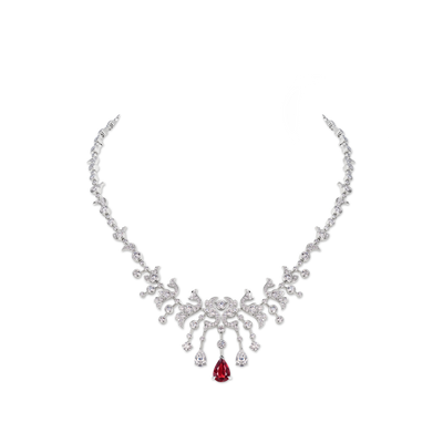 CHAUMET - JOSÉPHINE - NECKLACE - White gold necklace, ruby and diamonds - 085388