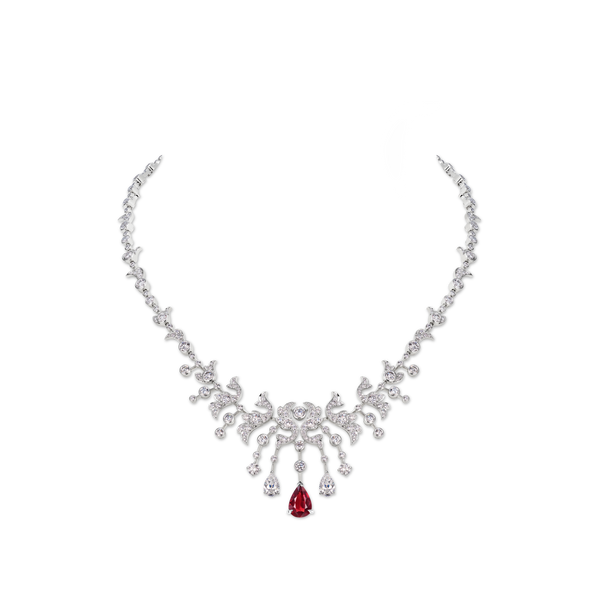 CHAUMET - جوزفين - زينة - تاج من الذهب الأبيض، حجر عقيق أحمر وألماس - 085387