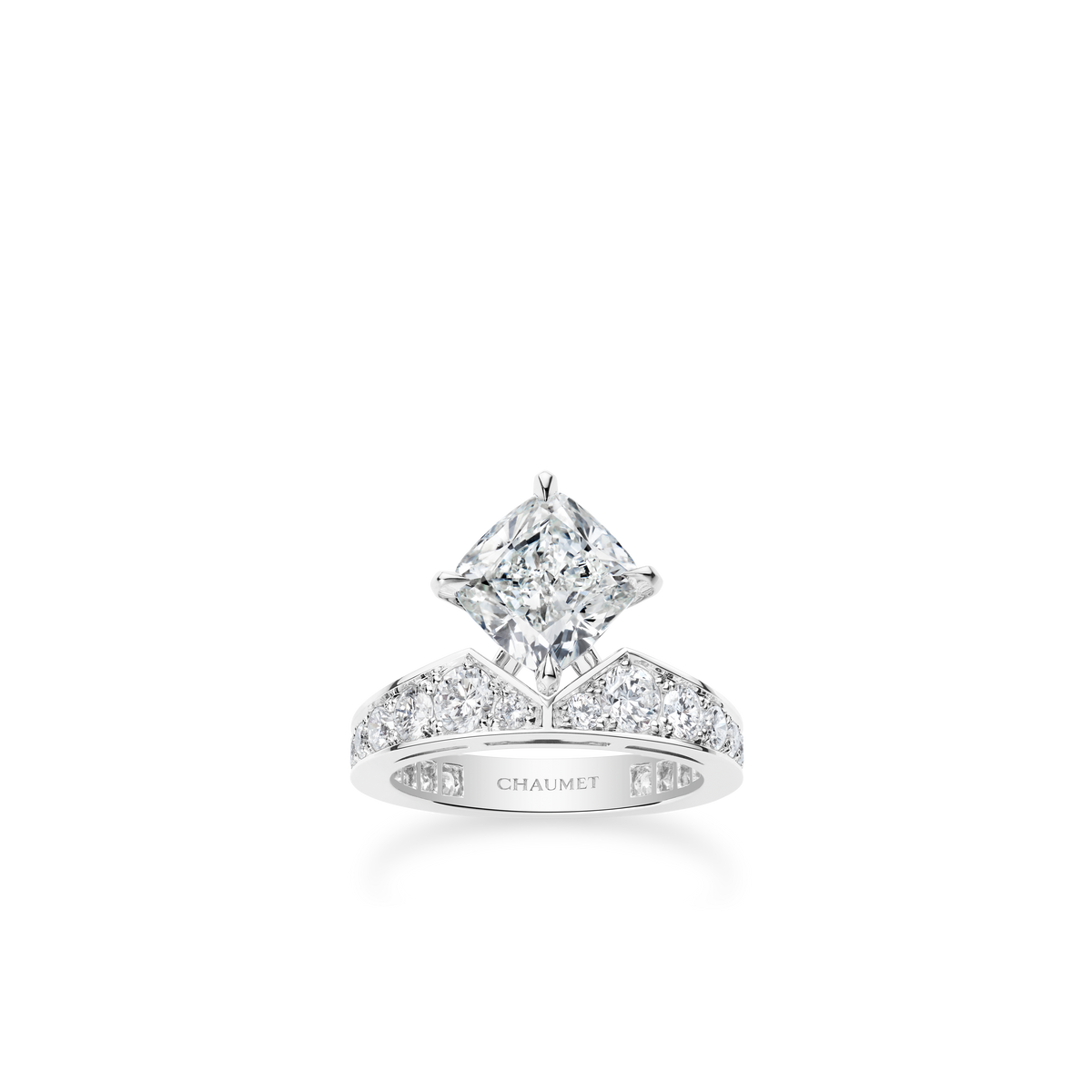 CHAUMET - JOSEPHINE - RING - Platinum solitaire ring, 3-carat diamond, diamonds - 085401