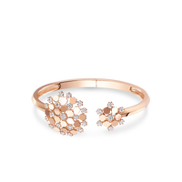 Bracelet en or rose, diamants