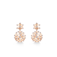 Rose gold earrings, diamonds