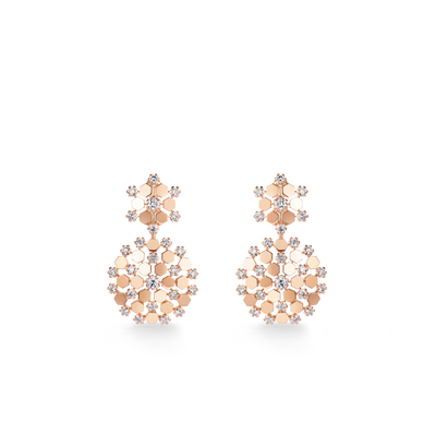 CHAUMET - BEE DE CHAUMET - BOUCLES D'OREILLES - Boucles d'oreilles en or rose, diamants - 085407
