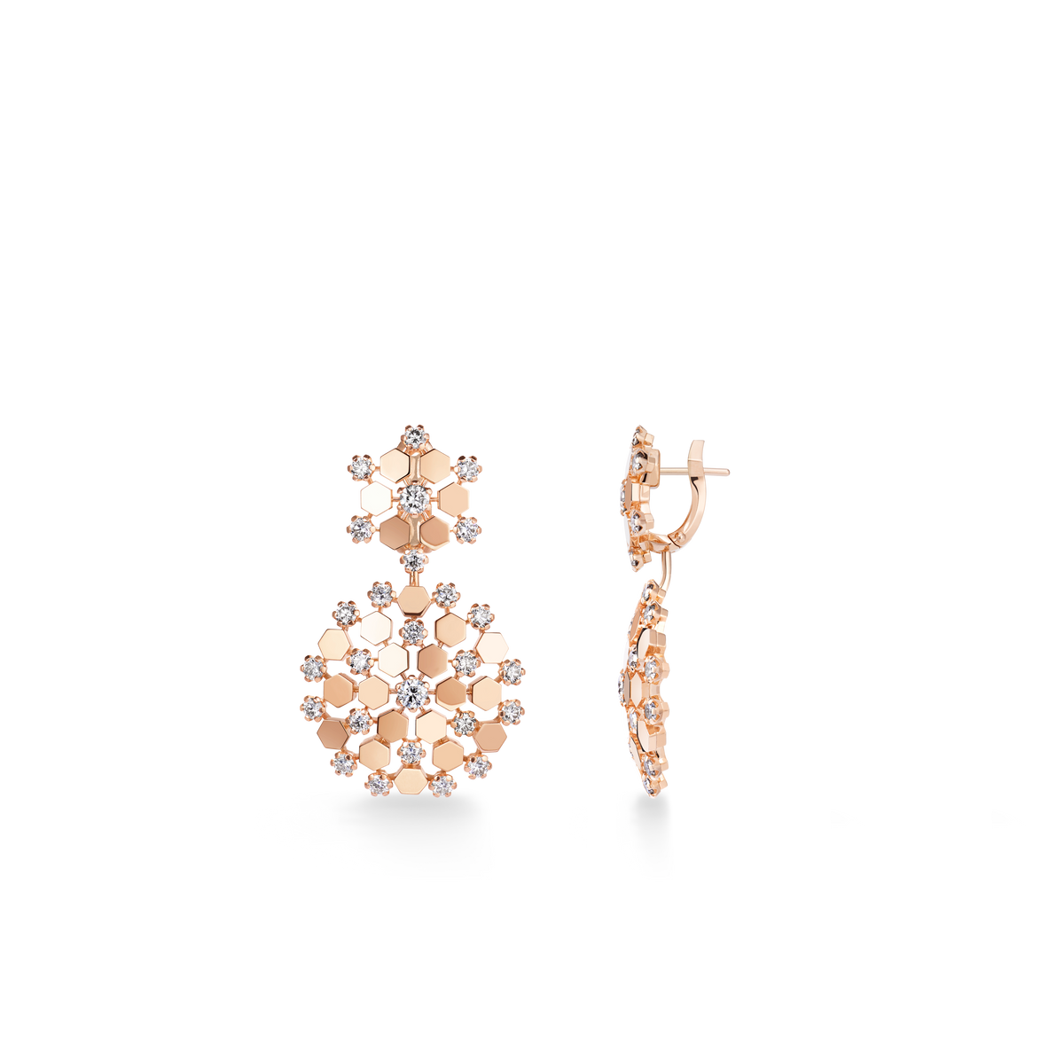 CHAUMET - BEE DE CHAUMET - BOUCLES D'OREILLES - Boucles d'oreilles en or rose, diamants - 085407