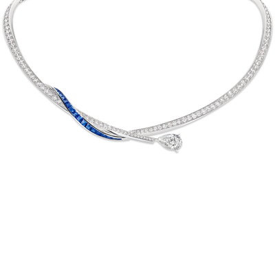 CHAUMET - LIENS - NECKLACE - White gold necklace, sapphires and diamonds - 085433