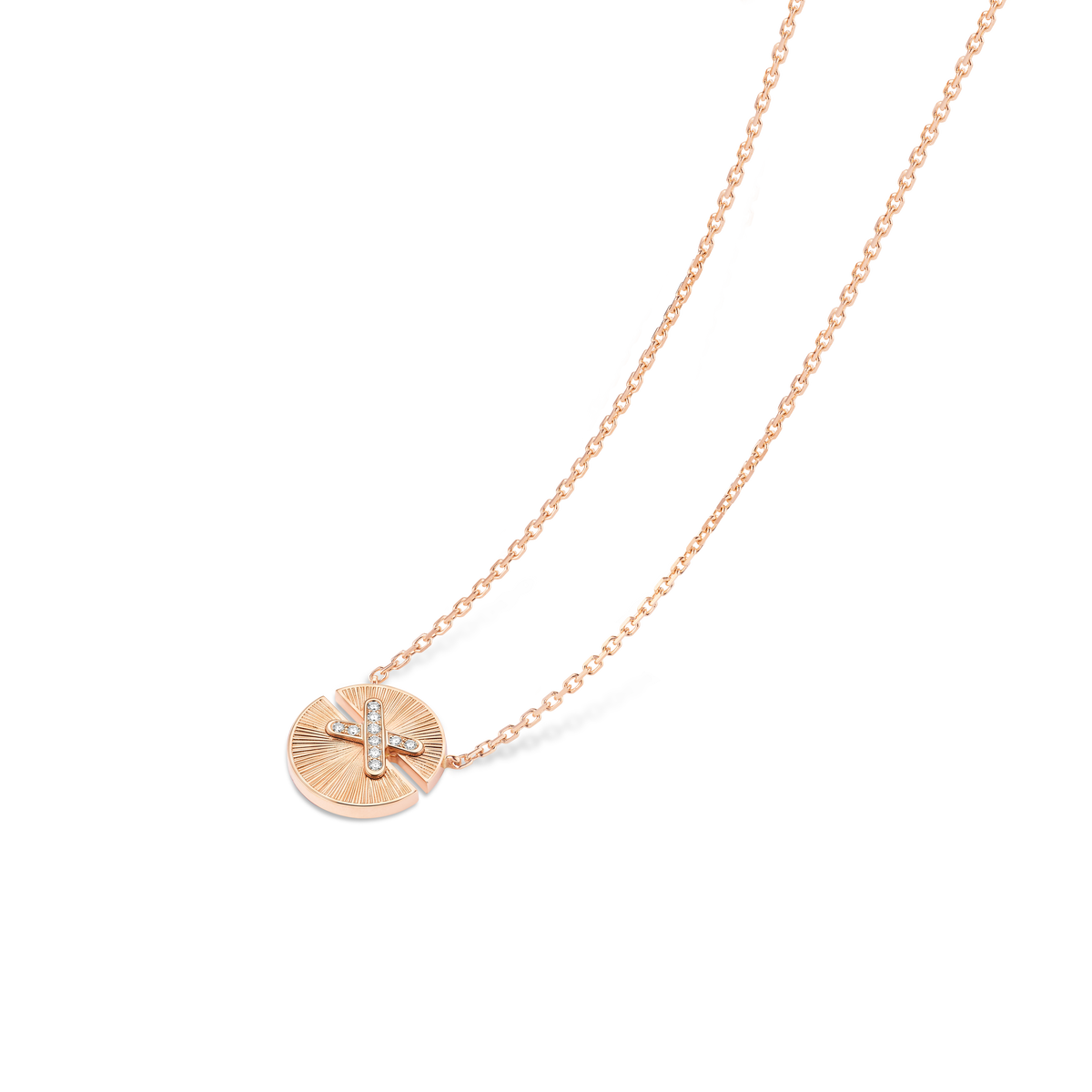 CHAUMET - LIENS - PENDANT - Rose gold pendant, small model, diamonds - 085434