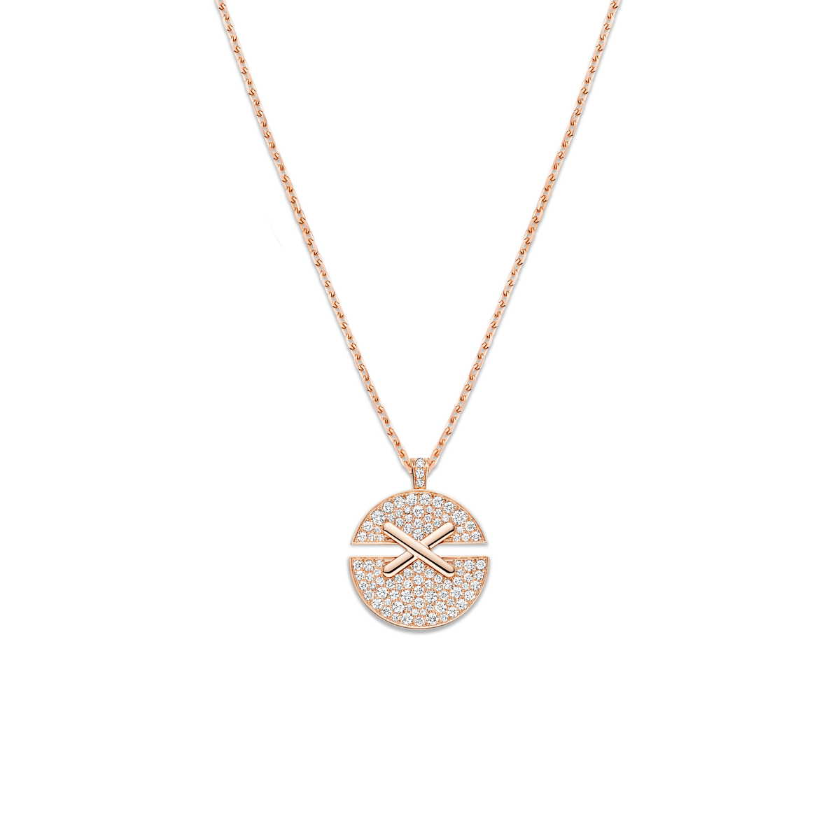 CHAUMET - Liens缘系·一生 - 项链 - 玫瑰金吊坠，中号，钻石 - 085435