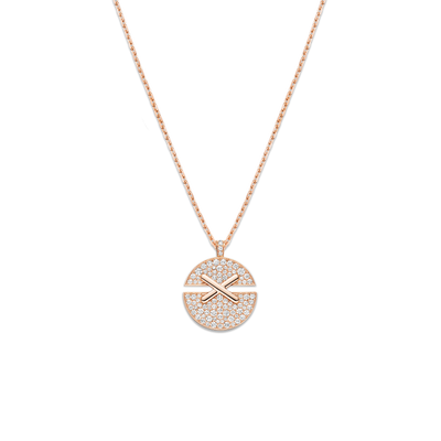 CHAUMET - Liens缘系·一生 - 项链 - 玫瑰金吊坠，中号，钻石 - 085435
