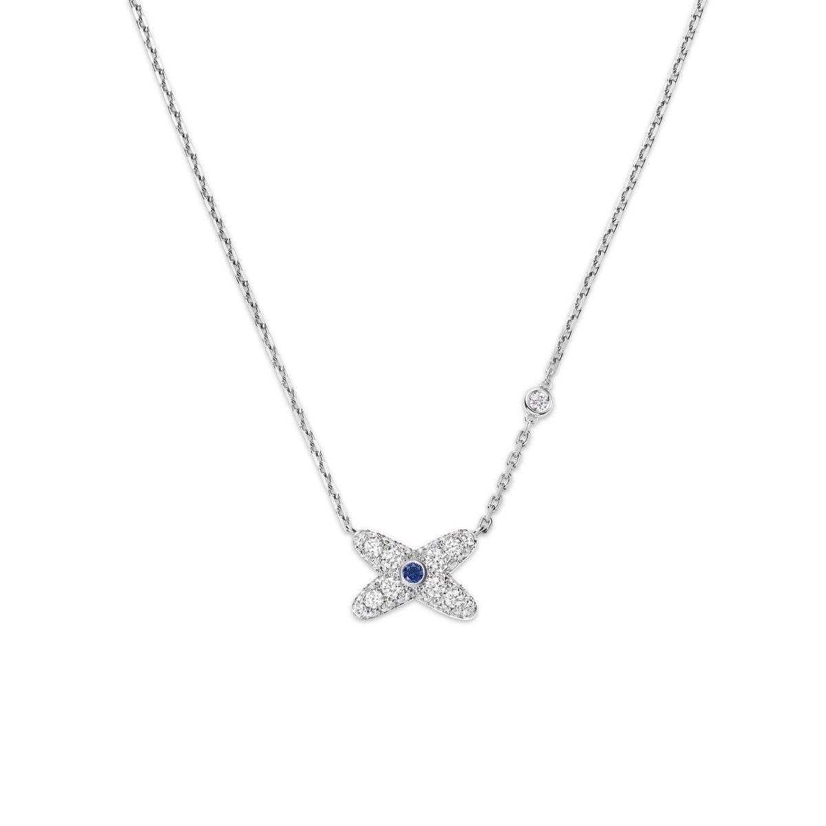 CHAUMET - LIENS - PENDENTIF - Pendentif en or blanc, saphir et diamants - 085454