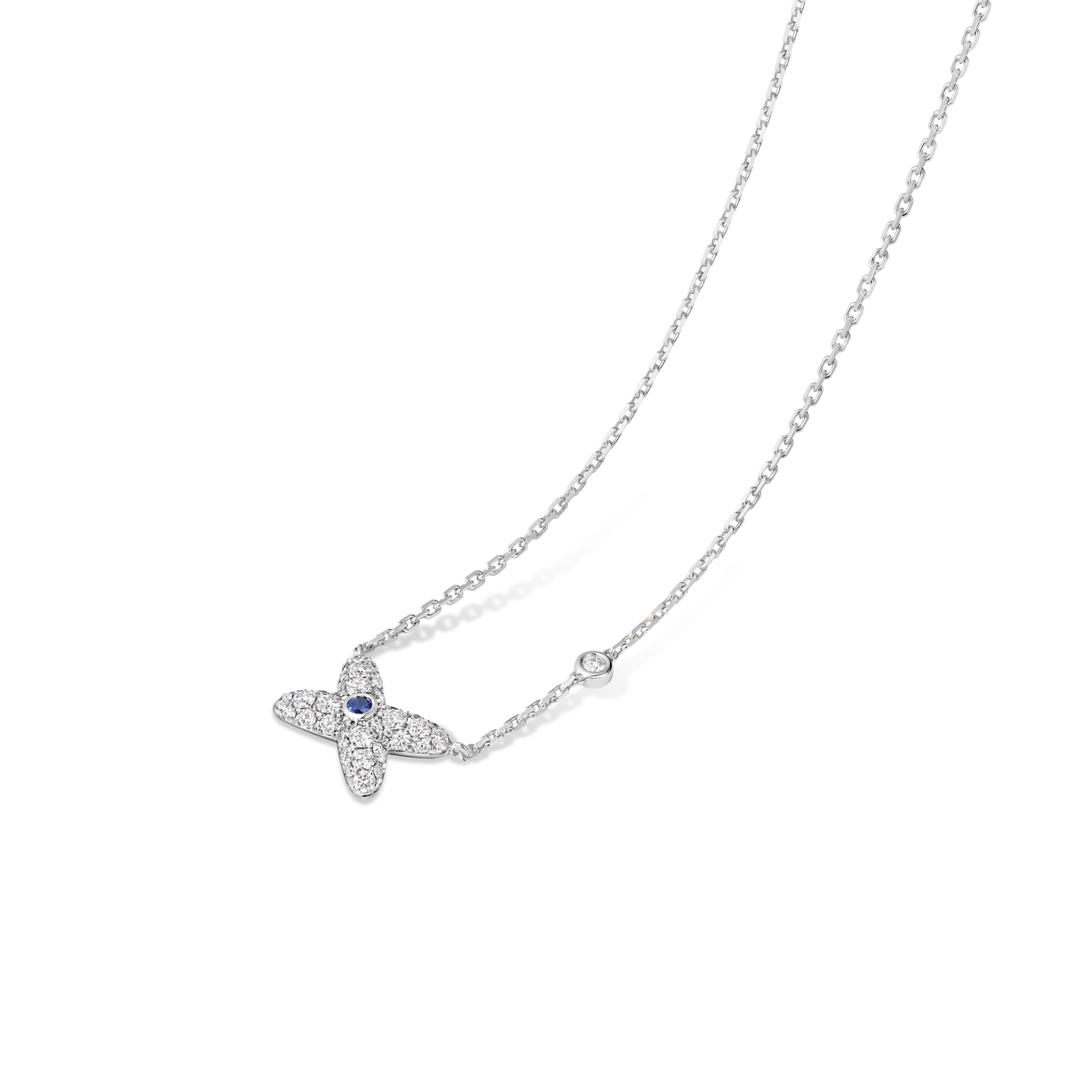 CHAUMET - LIENS - PENDENTIF - Pendentif en or blanc, saphir et diamants - 085454