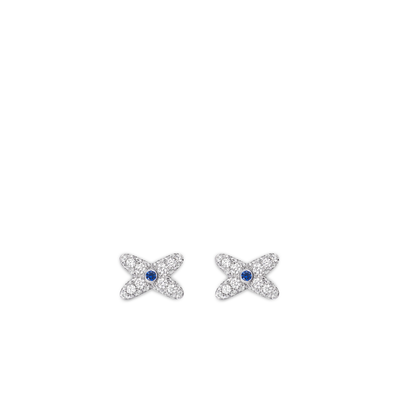 CHAUMET - LIENS - BOUCLES D'OREILLES - Boucles d'oreilles en or blanc, saphirs et diamants - 085492