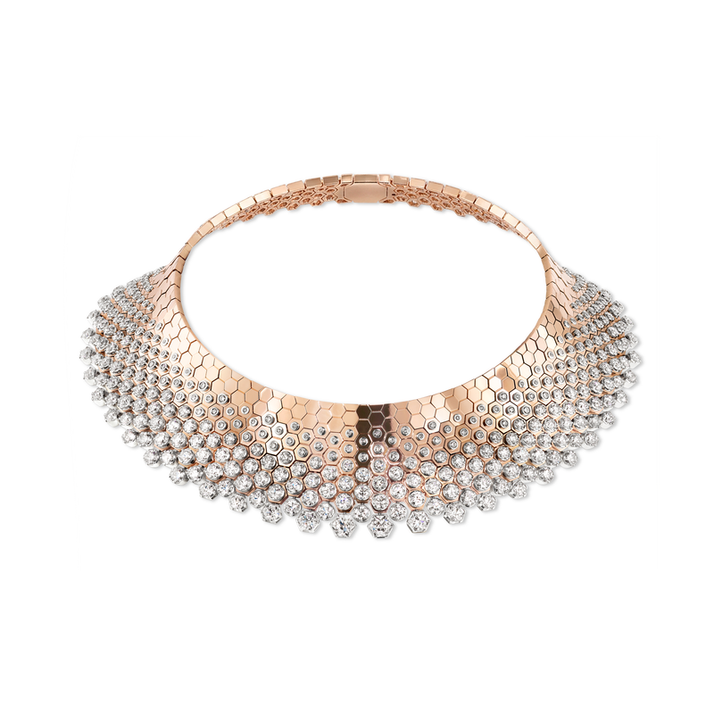 CHAUMET - Bee de Chaumet蜂格 - 项链 - 玫瑰金和白金帷幔式项链，钻石 - 085518