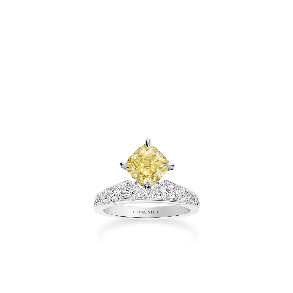CHAUMET - Joséphine约瑟芬 - 戒指 - 铂金钻戒，2克拉黄钻，钻石 - 085528