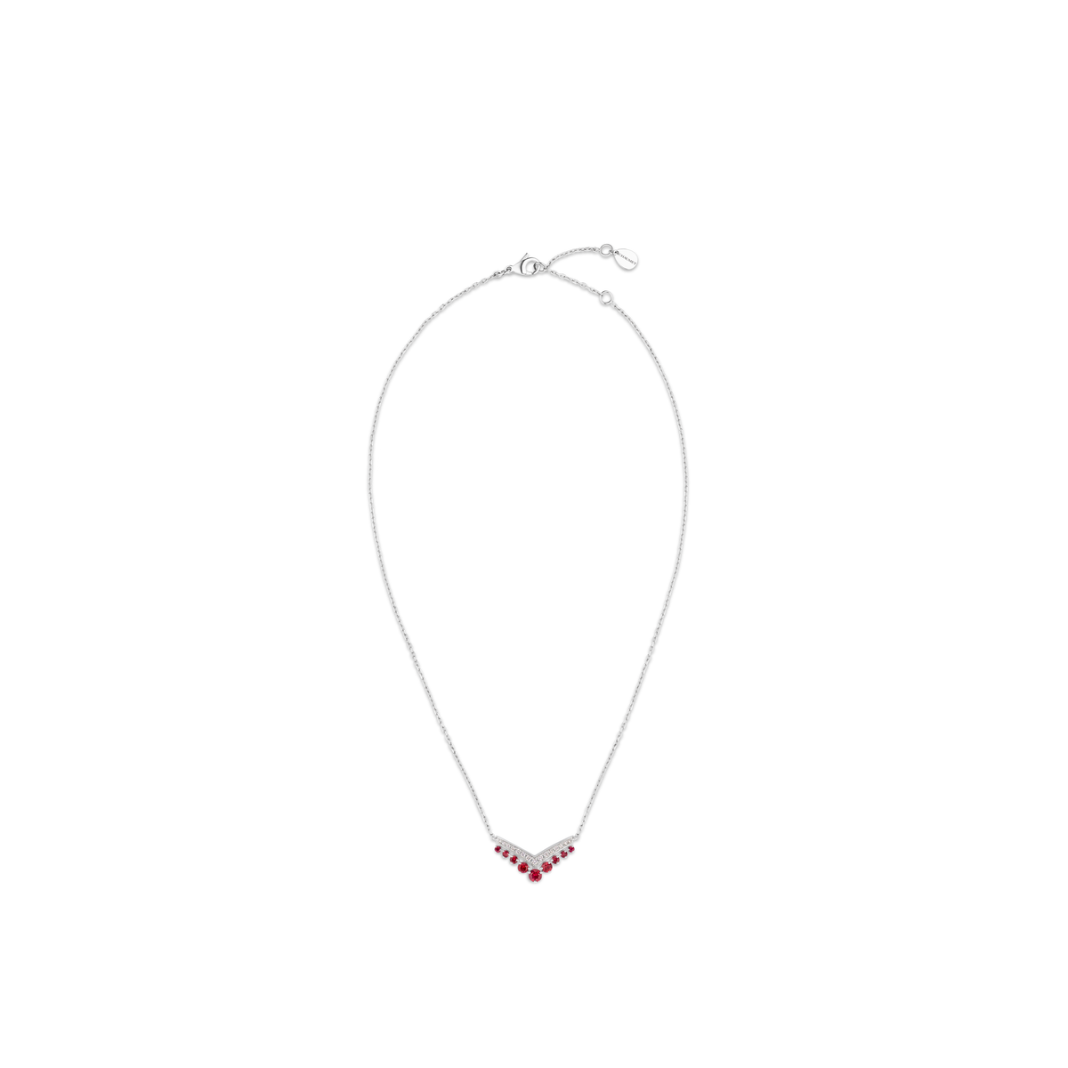 CHAUMET - Joséphine约瑟芬 - 项链 - 白金吊坠，红宝石和钻石 - 085531