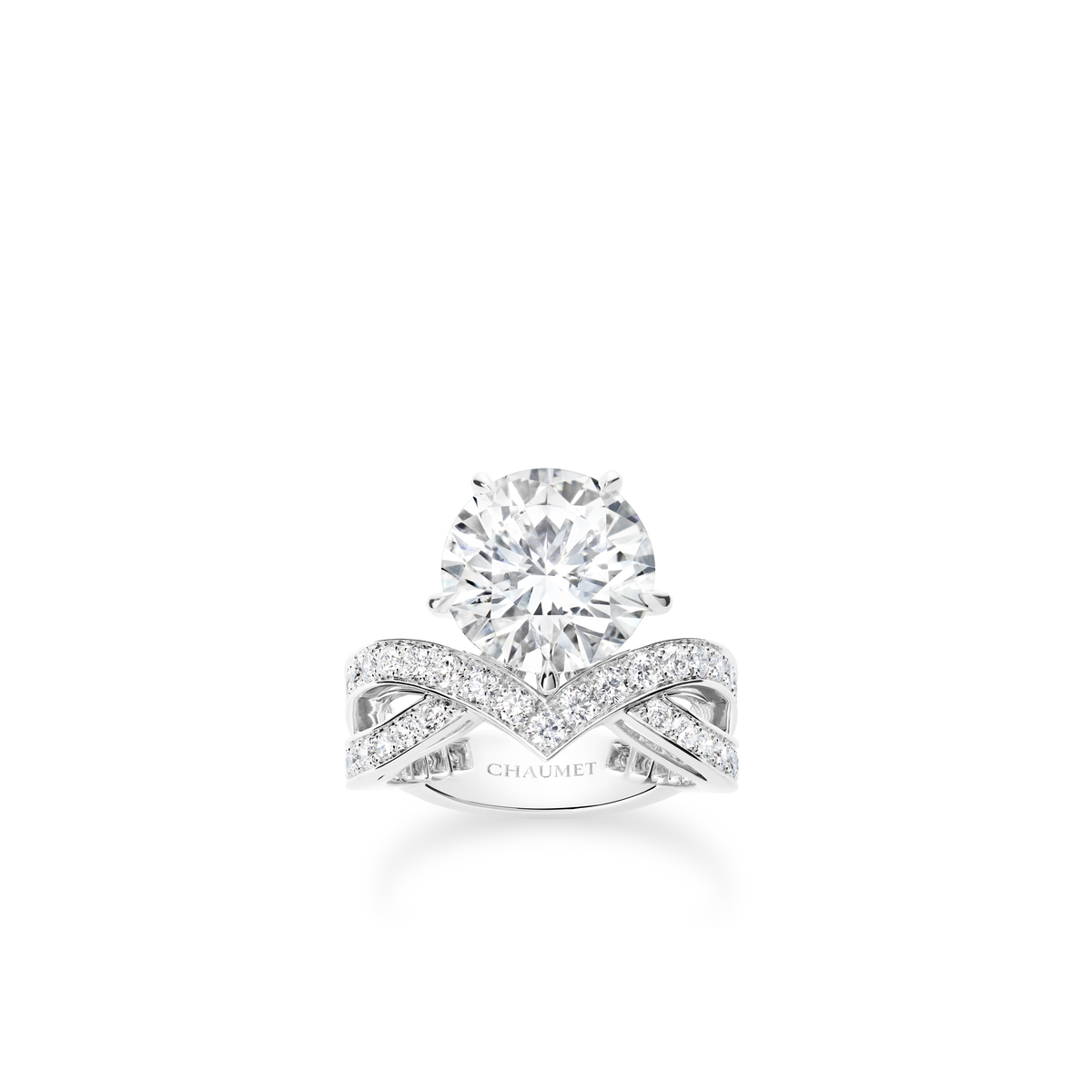 CHAUMET - JOSEPHINE - RING - Platinum solitaire ring, 5-carat diamond, diamonds - 085536