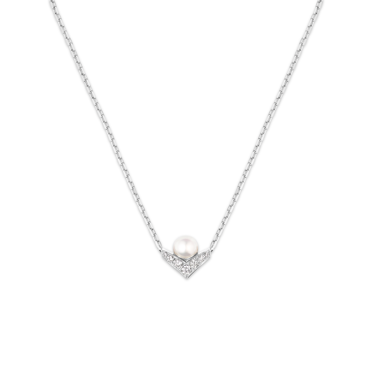 CHAUMET - Joséphine约瑟芬 - 项链 - 白金吊坠，珍珠和钻石 - 085788