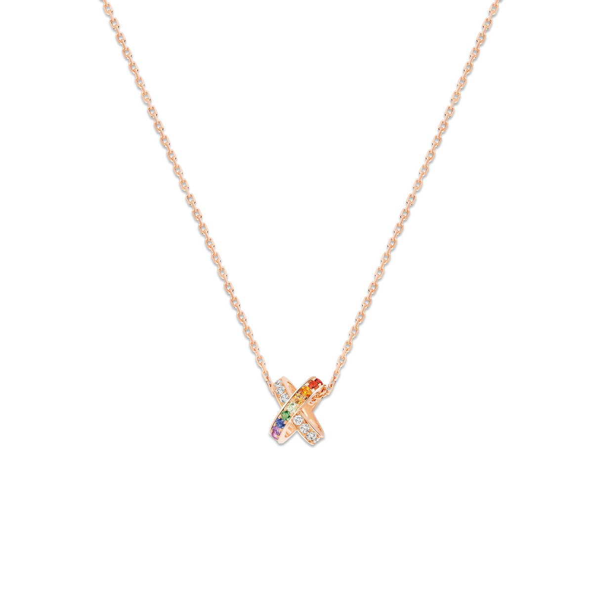 CHAUMET - Liens缘系·一生 - 项链 - 玫瑰金吊坠，彩宝和钻石 - 085816